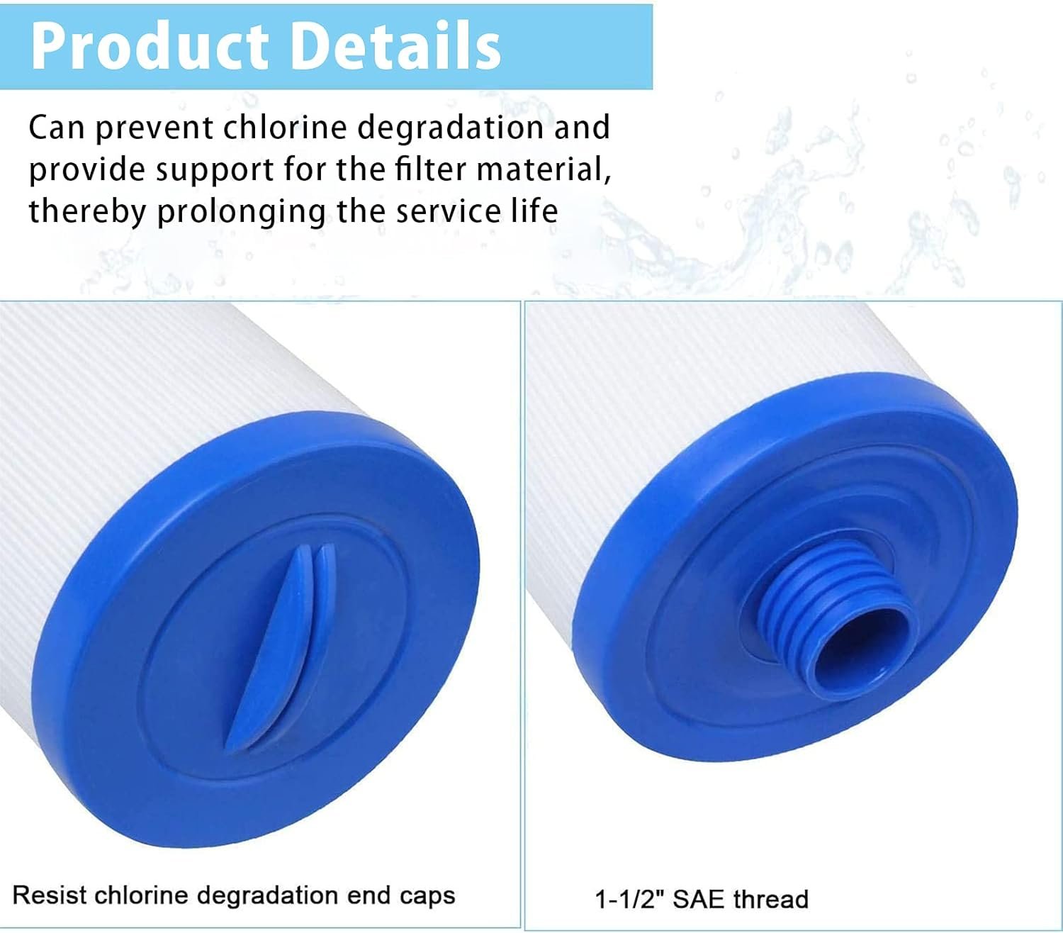 2 Piece SPA Filter Cartridge, for Pleatco Pww50 Hydromassage Filter, SPA Filter for Unicel 6ch-940 / Replacement Filter