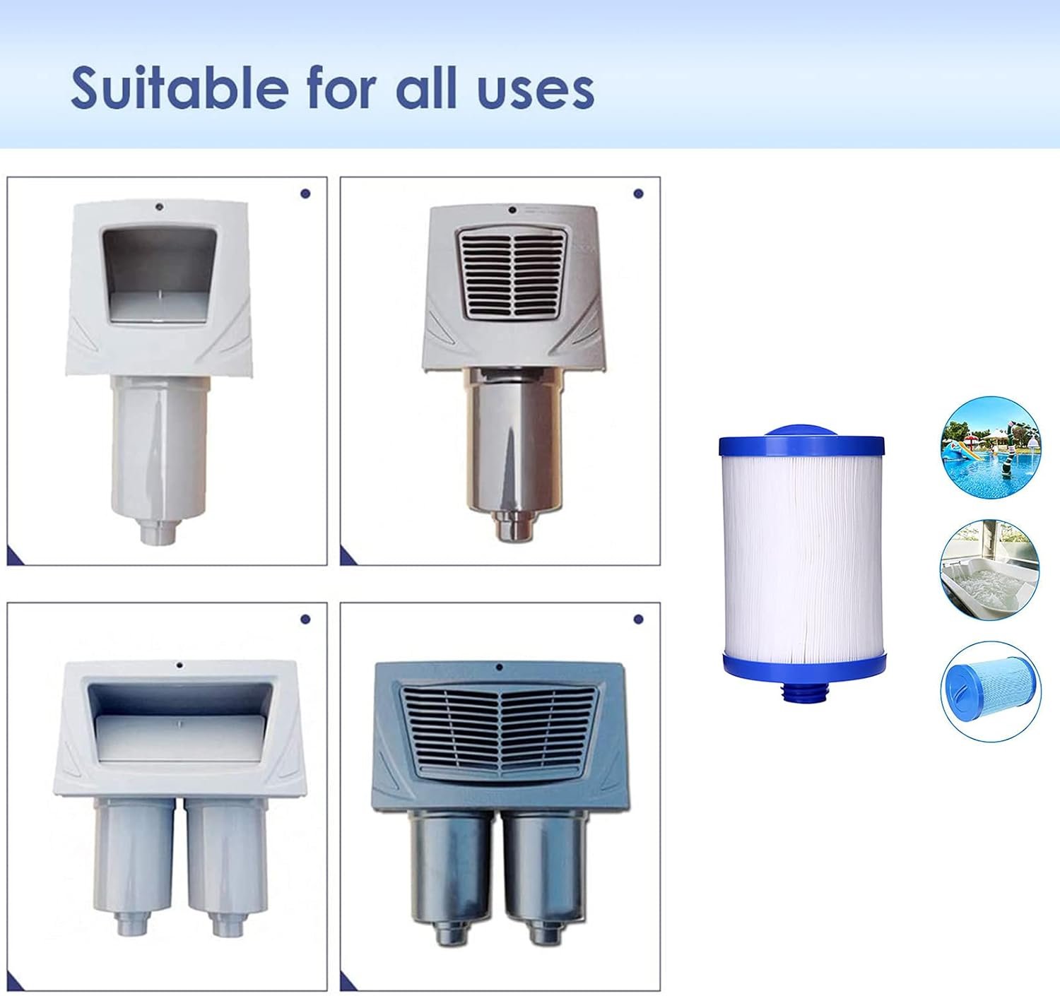 2 Piece SPA Filter Cartridge, for Pleatco Pww50 Hydromassage Filter, SPA Filter for Unicel 6ch-940 / Replacement Filter