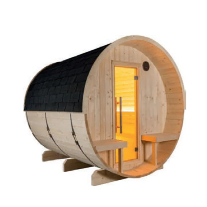KUUSI 240 Barrel Sauna with Canopy 220x240
