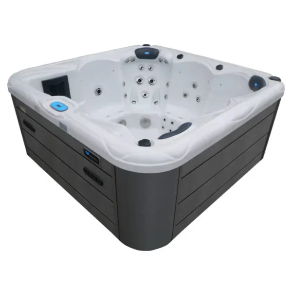 Jacuzzi Model NATUSPA M6/67 Silver + Bluetooth + Speakers + Cover + UV Step/Ladder