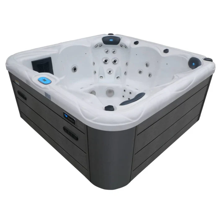 Jacuzzi Model NATUSPA M6/67 Silver + Bluetooth + Speakers + Cover + UV Step/Ladder