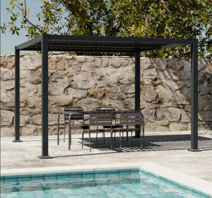 4M x 3M Anthracite Bioclimatic Pergola
